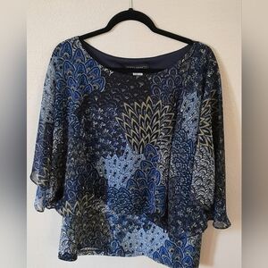 Coco Bianco boho wing sleeve, banded waist blouse large